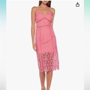 Bardot Roxy Lace Dress in Dark Pink